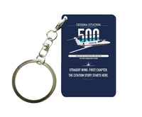 Thumbnail for Cessna Citation 500 - Citation I design on navy blue designed key chain, double-side print