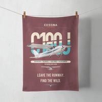 Thumbnail for Cessna 180J Skywagon design on dark red towel