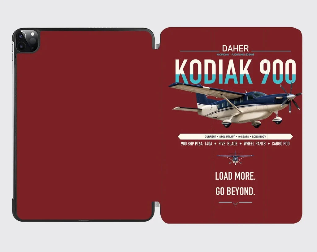 Daher Kodiak 900 design on dark red ipad tablet case