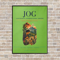 Thumbnail for Yogyakarta International Airport JOG vertical canvas print - framed - light green background