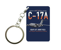 Thumbnail for C-17A Globemaster III design on navy blue designed key chain, double-side print