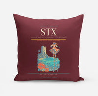 Thumbnail for Henry E. Rohlsen Airport (STX) design on dark red pillow