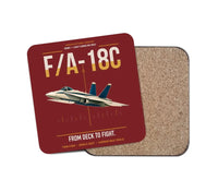 Thumbnail for F-A-18C Hornet design on dark red 1 piece coaster