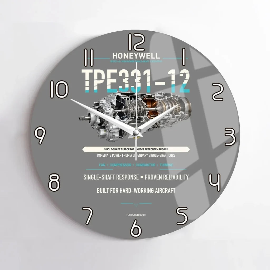 TPE331-12 design on gray no frame wall clock