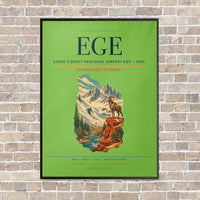 Thumbnail for Eagle County Regional Airport EGE — Vail vertical canvas print - framed - light green background