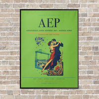 Thumbnail for Aeroparque Jorge Newbery AEP — Buenos Aires vertical canvas print - framed - light green background