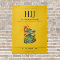Thumbnail for Hiroshima Airport HIJ vertical canvas print - no frame - yellow background