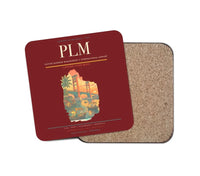 Thumbnail for Sultan Mahmud Badaruddin II International Airport (PLM) design on dark red 1 piece coaster