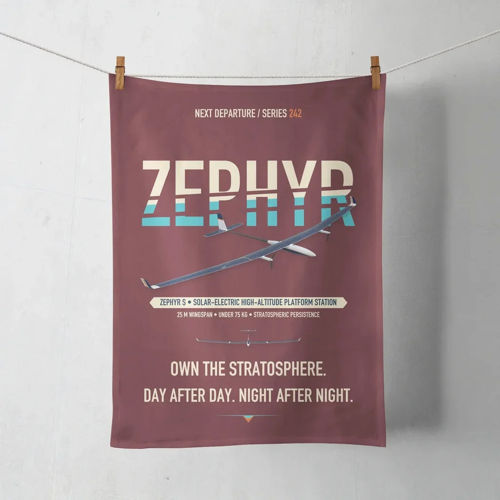 Airbus Zephyr S design on dark red towel