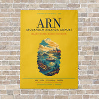 Thumbnail for Stockholm Arlanda Airport ARN vertical canvas print - no frame - yellow background