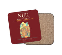 Thumbnail for Nuremberg Airport (NUE) design on dark red 1 piece coaster