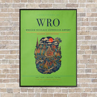 Thumbnail for Wrocaw Nicolaus Copernicus Airport WRO - Canvas Framed - Light Green