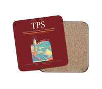 Thumbnail for Vincenzo Florio Airport Trapani-Birgi (TPS) design on dark red 1 piece coaster