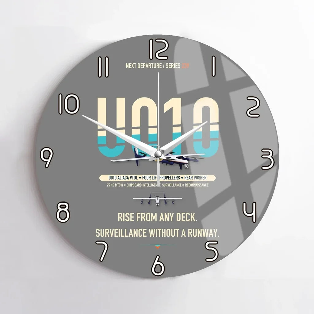 Airbus U010 Aliaca VTOL design on gray no frame wall clock