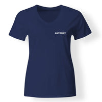 Thumbnail for Antonov & Text Designed V-Neck T-Shirts - view 12