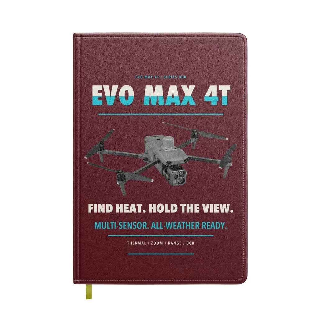 Autel EVO Max 4T design on dark red notebook