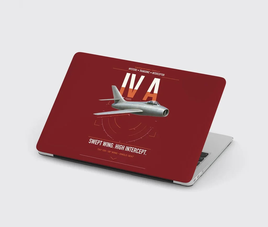 Dassault Mystère IV A design on dark red MacBook case