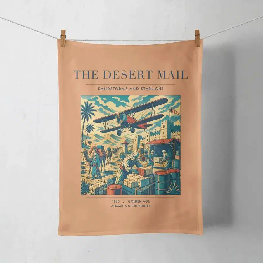 VINTAGE G4020 - The Desert Mail - Designed Towels design on orange