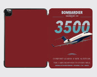 Thumbnail for Bombardier Challenger 3500 design on dark red ipad tablet case
