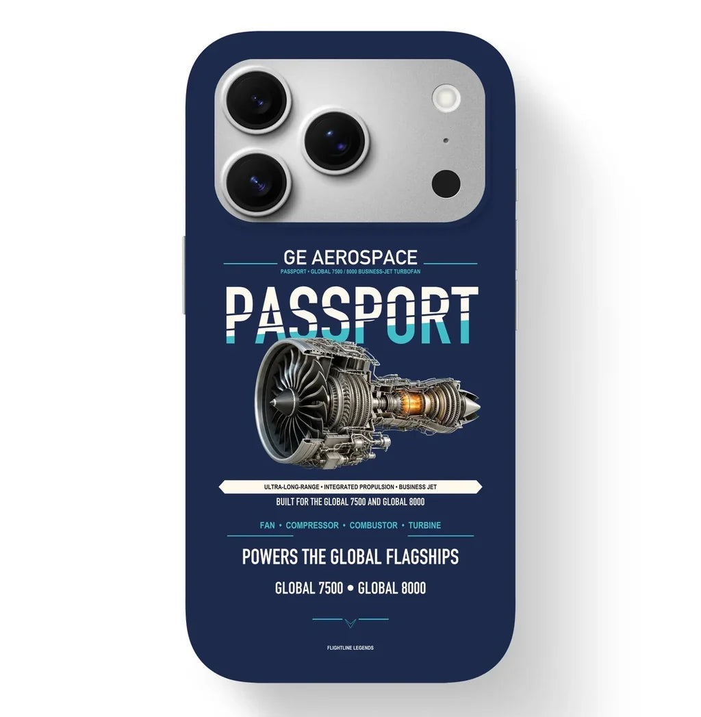 PASSPORT Case design on navy blue iphone case