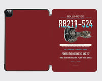 Thumbnail for RB211-524 design on dark red ipad tablet case