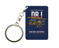 Thumbnail for Fokker Dr.I design on navy blue designed key chain, double-side print
