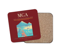 Thumbnail for Augusto C. Sandino International Airport (MGA) design on dark red 1 piece coaster