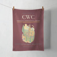 Thumbnail for Chernivtsi International Airport (CWC) design on dark red towel