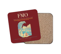 Thumbnail for Munster Osnabruck International Airport (FMO) design on dark red 1 piece coaster
