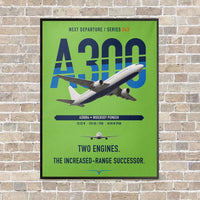 Thumbnail for Airbus A300B4 vertical canvas print - framed - light green background