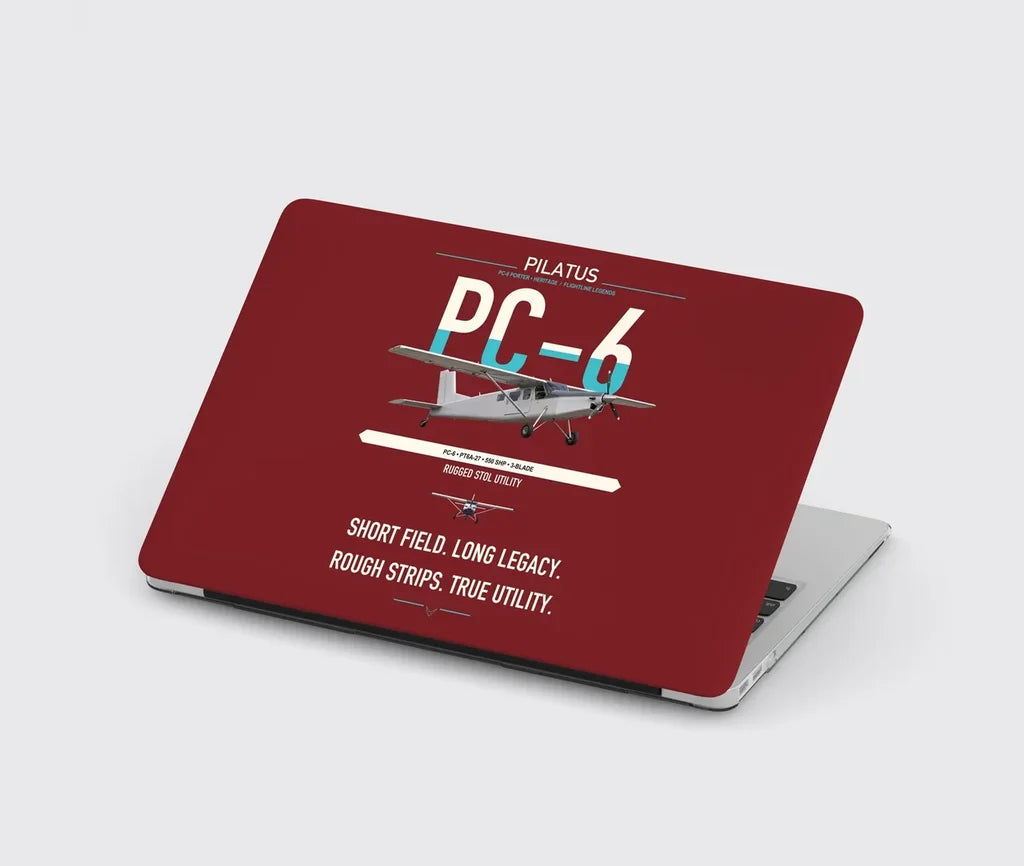 Pilatus PC-6 Porter design on dark red MacBook case