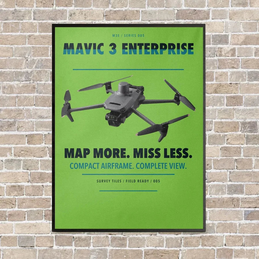 DJI Mavic 3 Enterprise vertical canvas print - framed - light green background