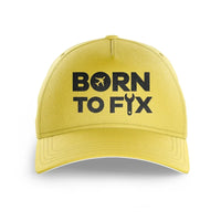 Thumbnail for Born To Fix Airplanes printed hat - yellow