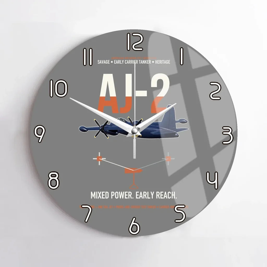 AJ-2 Savage Tanker design on gray no frame wall clock
