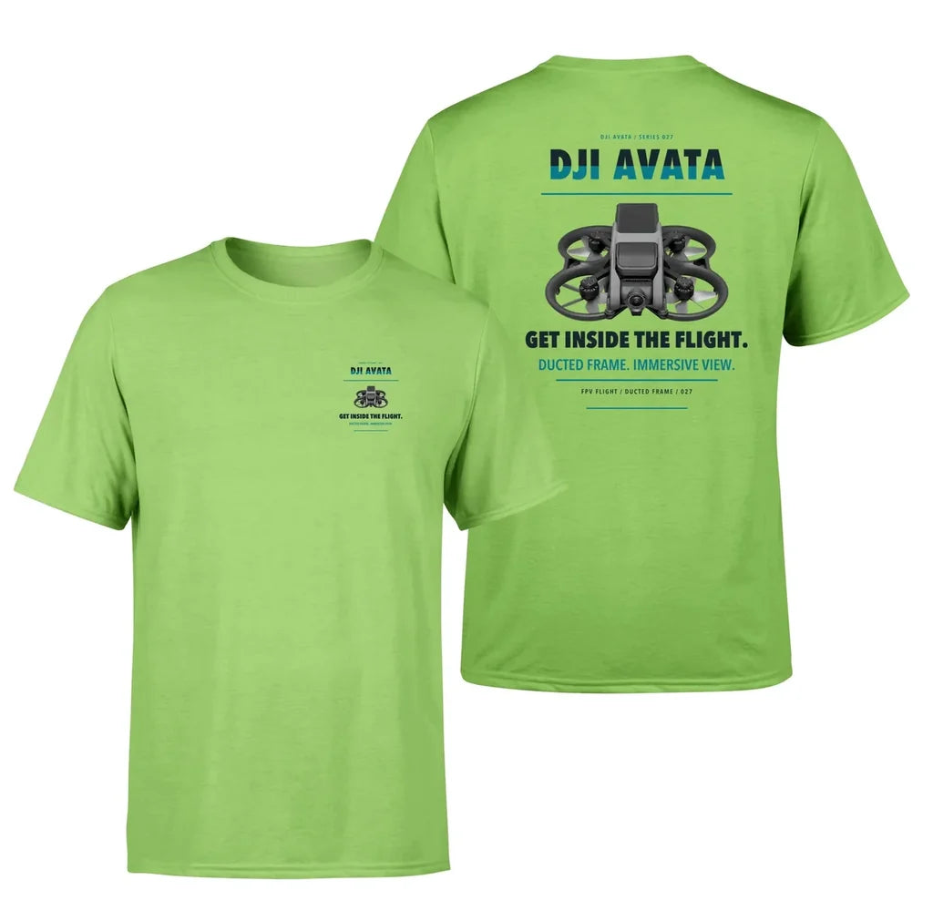 DJI Avata design on light green t shirt