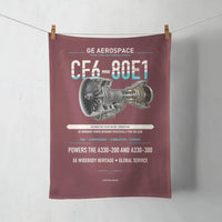 Thumbnail for CF6-80E1 design on dark red towel