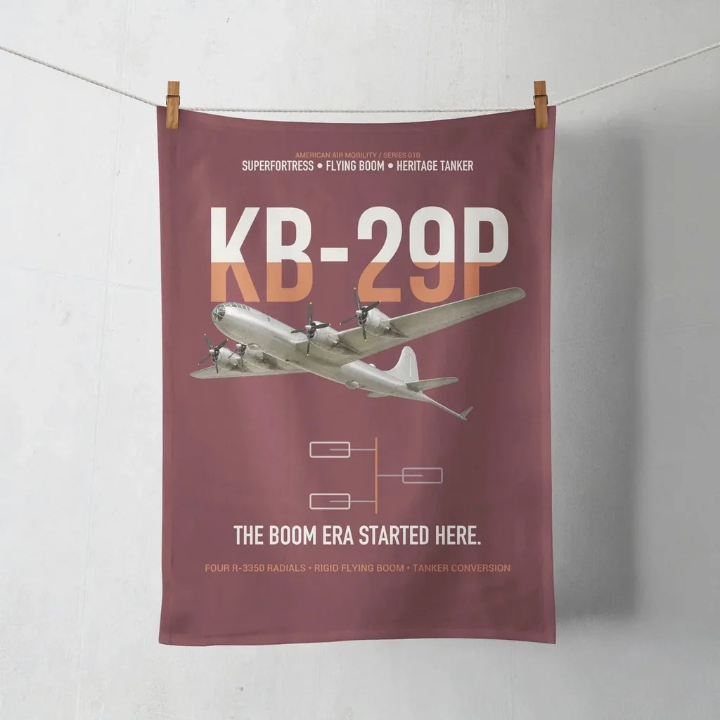 KB-29P SUPERFORTRESS design on dark red towel