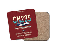 Thumbnail for Airbus CN235-300M design on dark red 1 piece coaster