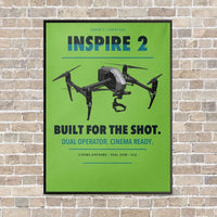 Thumbnail for DJI Inspire 2 vertical canvas print - framed - light green background