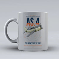 Thumbnail for Fairey Gannet AS.4 design on light gray ceramic mug, double-side print