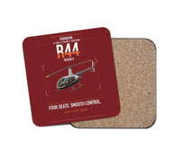 Thumbnail for Robinson R44 Raven II design on dark red 1 piece coaster