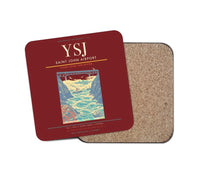 Thumbnail for Saint John Airport (YSJ) design on dark red 1 piece coaster