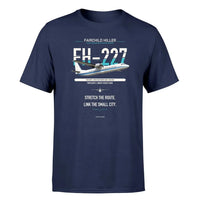 Thumbnail for Fairchild Hiller FH-227B design on navy blue single side