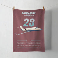 Thumbnail for Bombardier Learjet 28 design on dark red towel