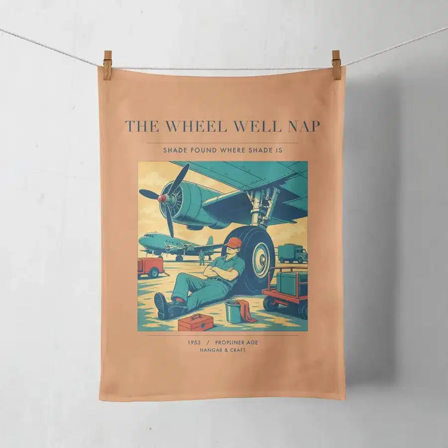 VINTAGE G4267 - The Wheel Well Nap - Designed Towels design on orange