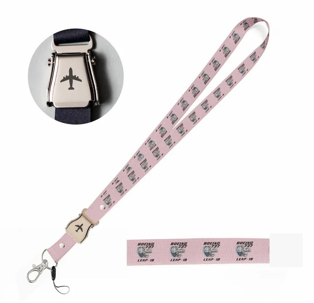 Boeing 737 & Leap 1B seat belt lanyard - pink