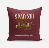 Thumbnail for SPAD XIII design on dark red pillow