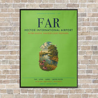 Thumbnail for Hector International Airport FAR vertical canvas print - framed - light green background
