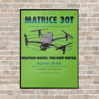 Thumbnail for DJI Matrice 30T vertical canvas print - framed - light green background