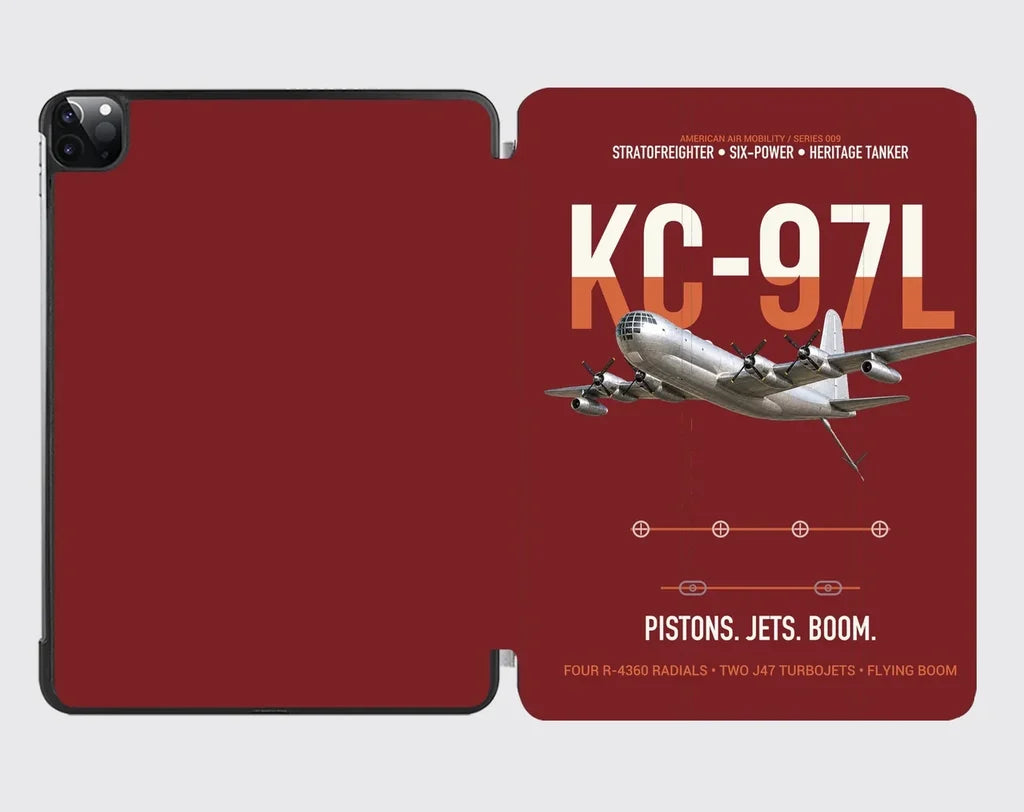 KC-97L STRATOFREIGHTER design on dark red ipad tablet case